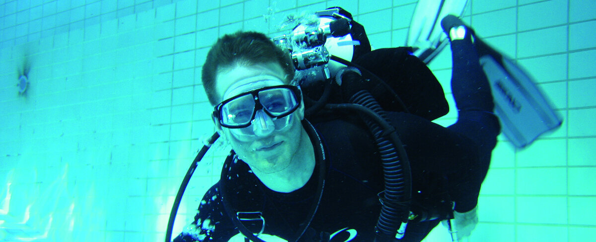 Diver in a swimming pool