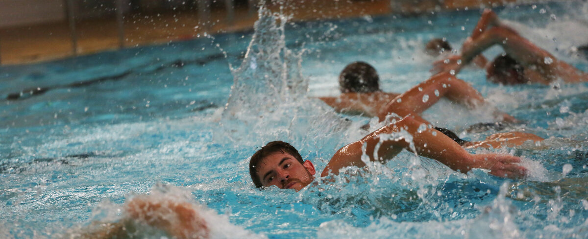 Swimmers swimming crawl