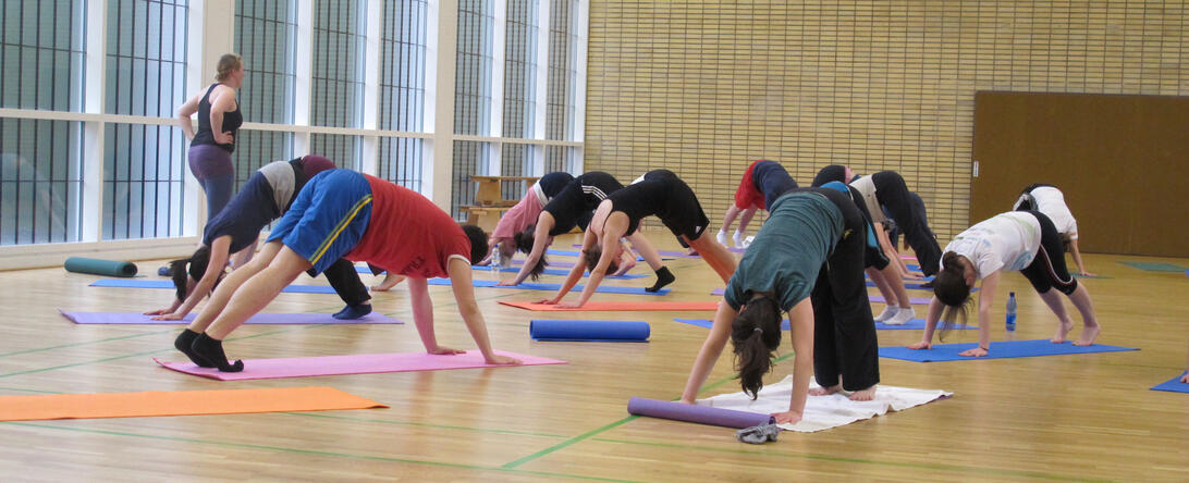 Teilnehmende im Yogakurs