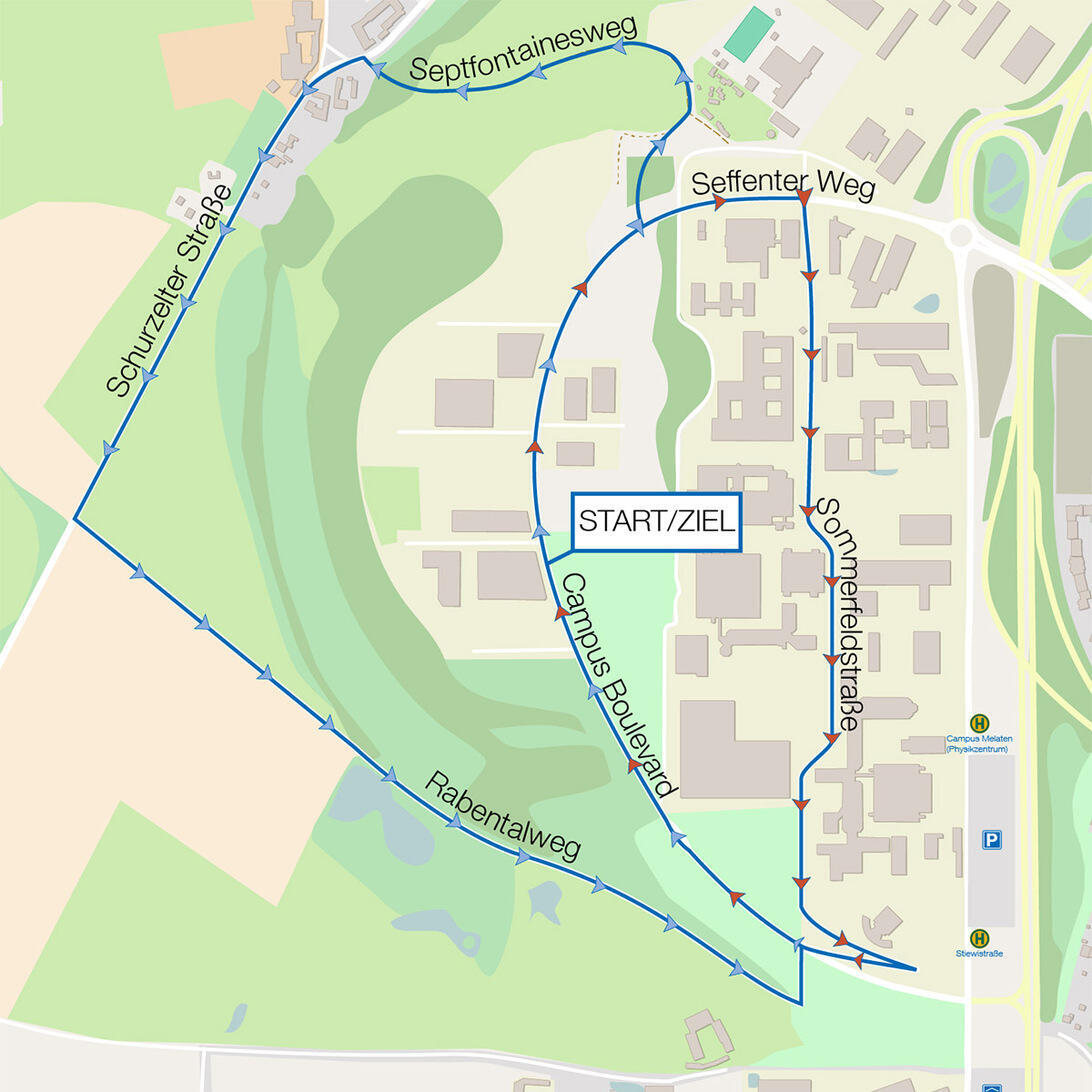 Laufstrecke FitnessRun beim RWTH Campuslauf