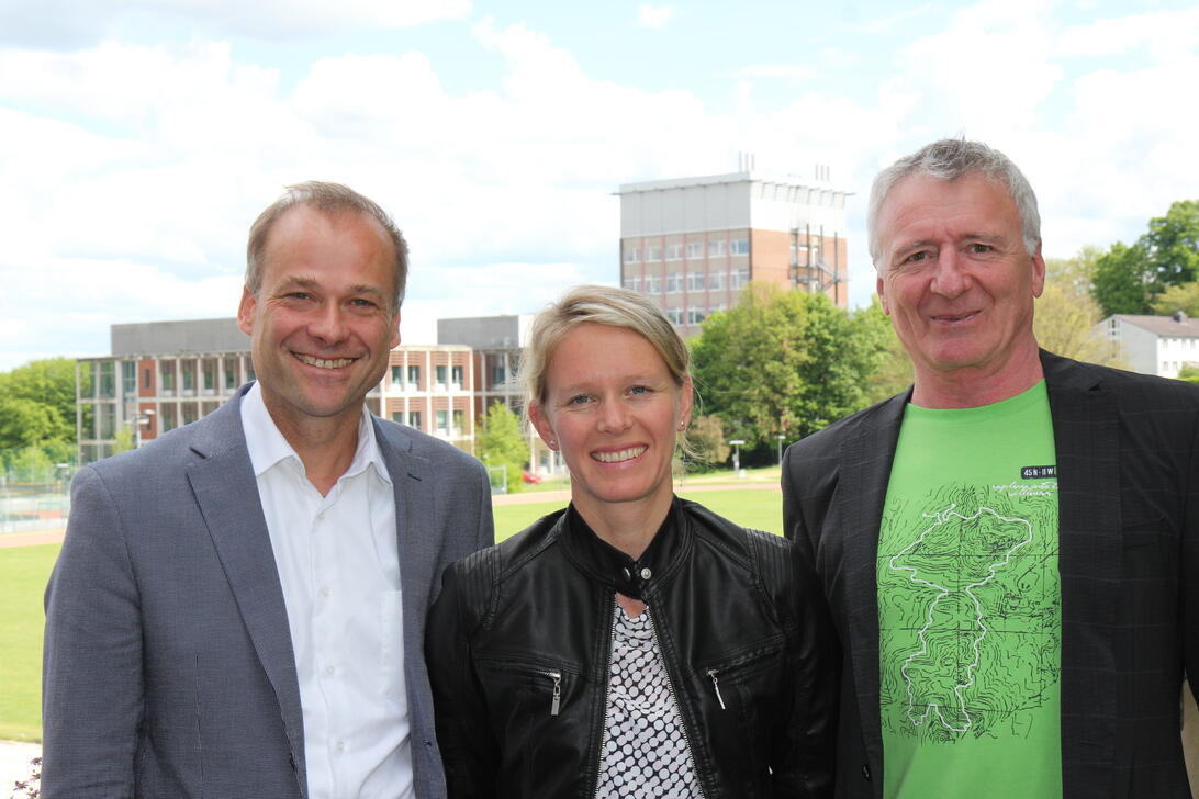 Peter Lynen, Elisabetta Nones und Uli Weber beim Erasmus+ Staff Training