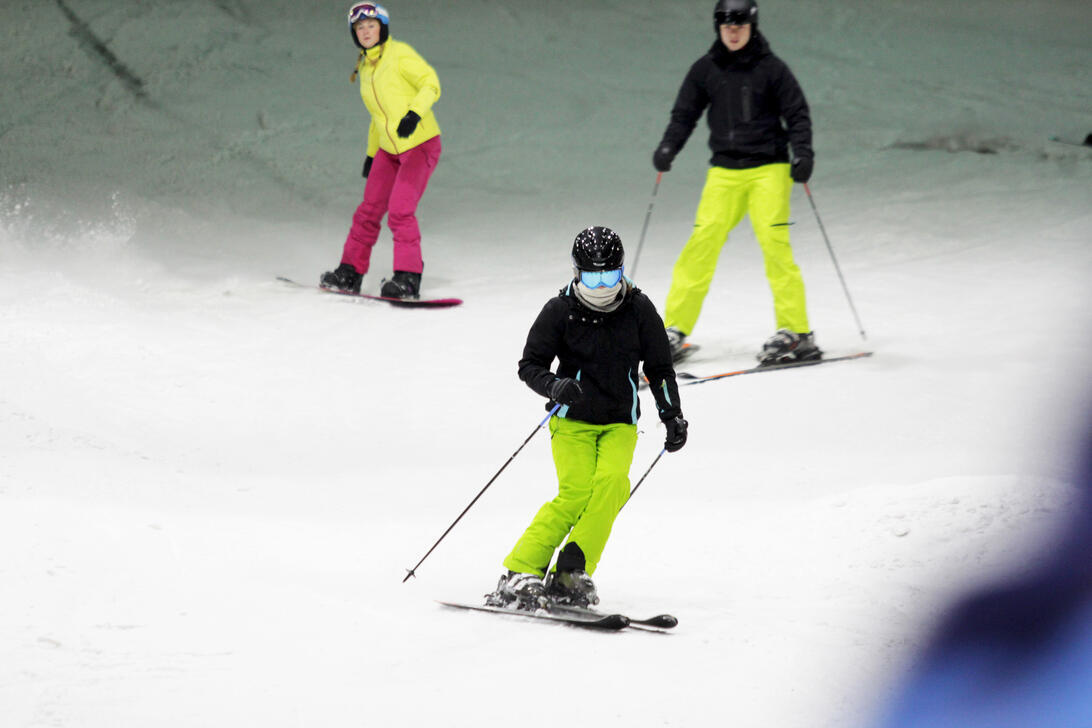 Skifahrer auf der Piste
