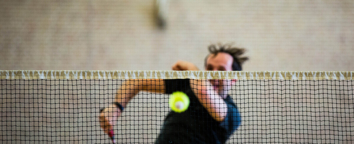 Badminton players during the tournament