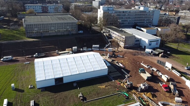 Interim SPorthalle Rohbau