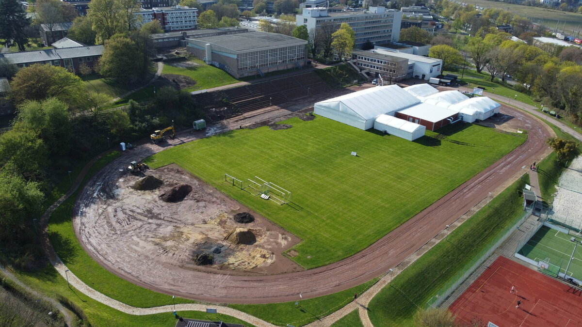 Luftbild vom Sportzentrum Königshügel