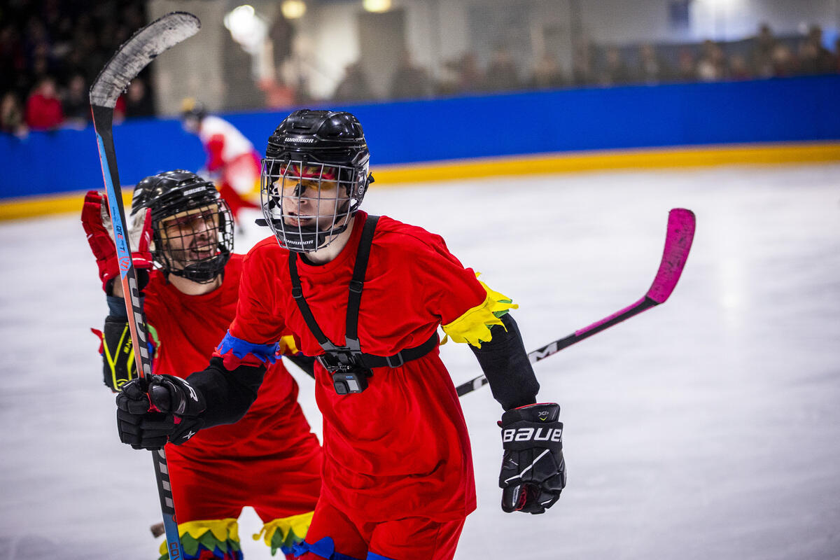 Hockey Spieler auf Eis
